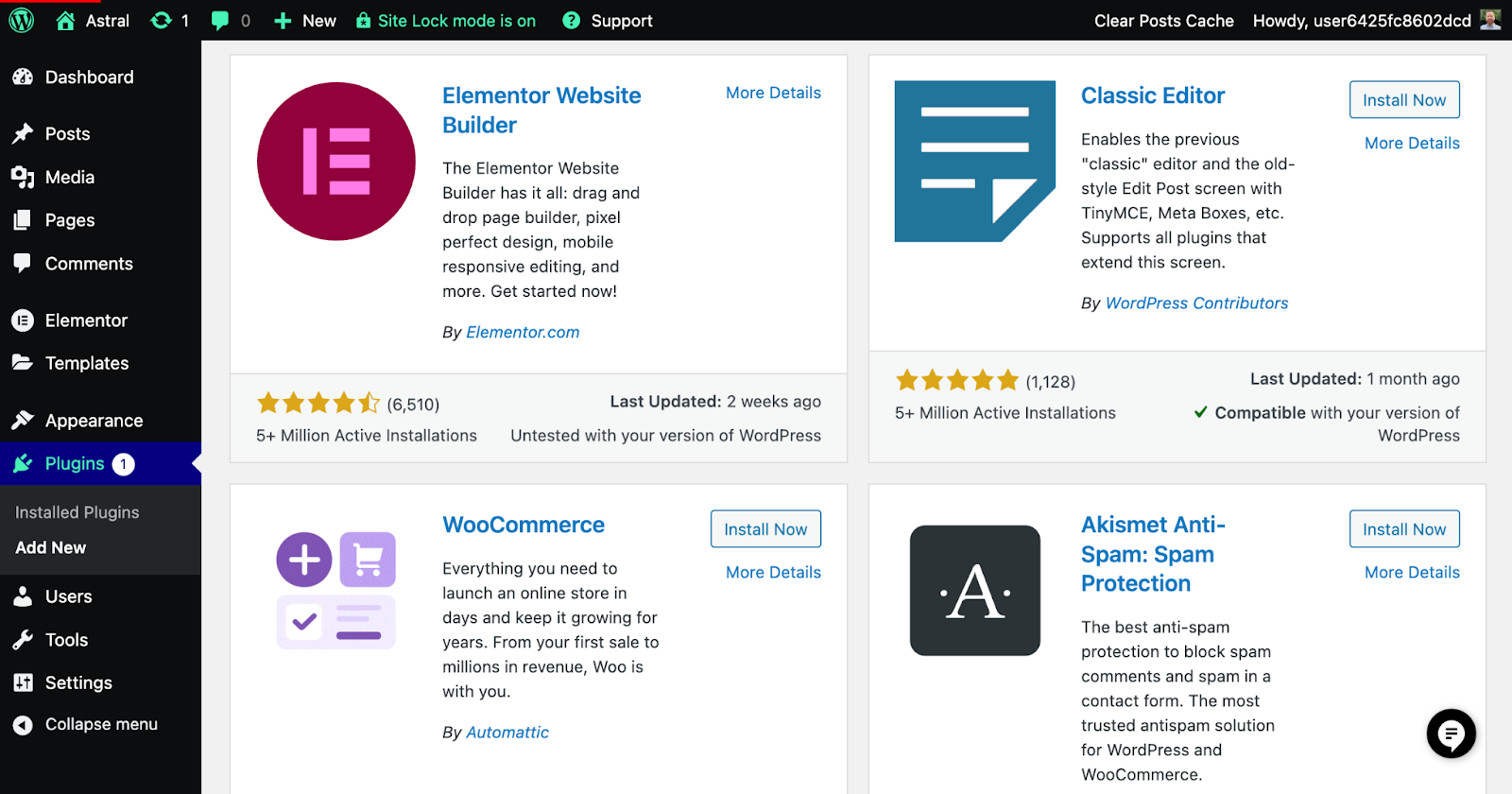 Installation de plugins WordPress