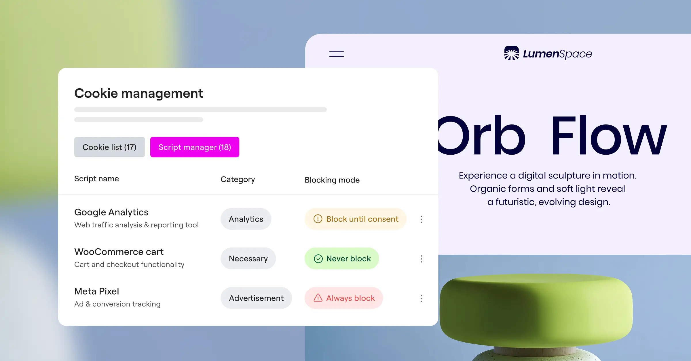 Cookie Consent script blocking preventing tracking before visitor grants permission