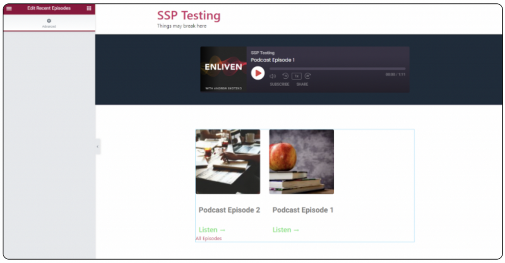 Erstellen Sie eine Website für Ihren Podcast mit Elementor.