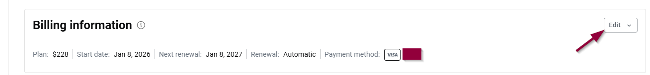 billing info