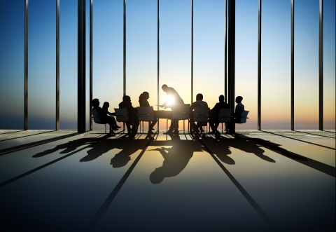 Board room around a table